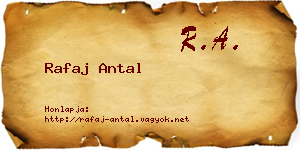 Rafaj Antal névjegykártya